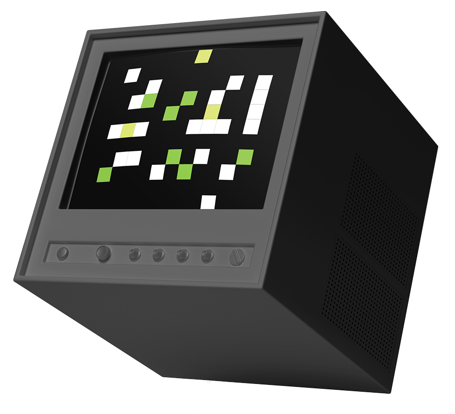 Retro television icon representing business strategy